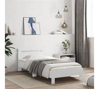 vidaXL Cadre de lit sans matelas avec tête de lit blanc 100x200 cm