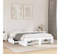 vidaXL Cadre de lit sans matelas Bois d'ingénierie Blanc 160x200 cm