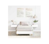 vidaXL Cadre de lit sans Matelas Blanc 75x190 cm Bois d'ingénierie, Meuble de Chambre à Coucher, sommier, lit Simple, lit, châlit, lit de Palette