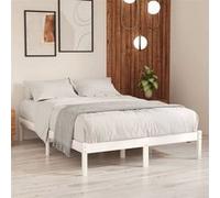 Cadre de lit sans matelas blanc bois massif Blanc G
