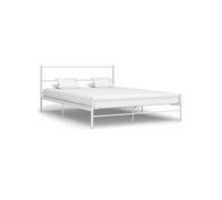 Cadre de lit sans matelas blanc métal 120x200 cm