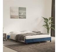 Cadre de lit sans matelas bleu foncé 140x190 cm velours Bleu foncé G