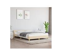 vidaXL Cadre de lit sans matelas crème 140x190 cm tissu 347412