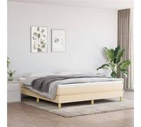 Cadre de lit sans matelas crème 180x200 cm tissu Crème G
