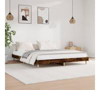 Cadre de Lit sans Matelas Double Chêne Fumé 140x200 cm Bois d'Ingénierie vidaXL