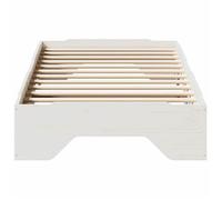 Cadre de lit sans matelas empilable blanc 90x190 cm bois massif_2 ans garantie_93063
