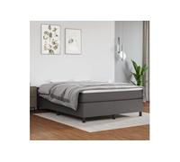 Cadre de lit sans matelas gris 140x190 cm similicuir