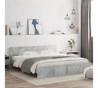 vidaXL Cadre de lit sans matelas Gris béton 160x200 cm Gris G