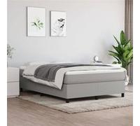 vidaXL Cadre de lit rembourré à lattes – Lit double moderne, tissu gris clair 140x190 cm