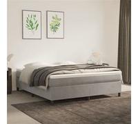 vidaXL Cadre de lit à Lattes, Lit Rembourré, Lit Double avec Sommier à Lattes, Lit Adulte de Chambre à Coucher, Moderne, Gris Clair 160x200 cm Velours