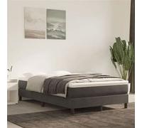 vidaXL Cadre de lit à Lattes, Lit Rembourré, Lit Double avec Sommier à Lattes, Lit Adulte de Chambre à Coucher, Moderne, Gris Foncé 120x200 cm Velours