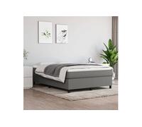 vidaXL Cadre de lit rembourré à lattes – Lit double moderne en tissu gris foncé 140x190 cm