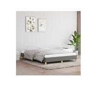 vidaXL Cadre de lit sans matelas gris foncé 140x190 cm tissu 346811
