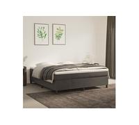 vidaXL Cadre de lit rembourré à lattes – Velours gris foncé 160x200 cm