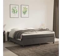 vidaXL Cadre de lit rembourré à lattes – Velours gris foncé 160x200 cm