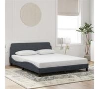 vidaXL Cadre de lit Dover velours gris foncé 160 x 200 cm