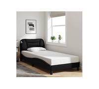 vidaXL Cadre de lit sans matelas Hvar tissu noir 90x190 cm