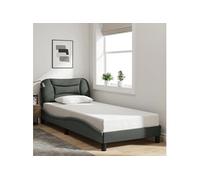 vidaXL Cadre de lit Hvar – Rembourré sans matelas, sommier à lattes, tissu gris foncé 80x200 cm