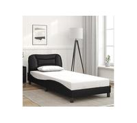 vidaXL Cadre de Lit sans Matelas Hvar, Lit Rembourré, Sommier à Lattes, Lit Simple, Lit Adulte de Chambre à Coucher 3207967 Noir G