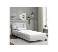vidaXL Cadre de lit avec tête de lit Blanc 90x200 cm Similicuir