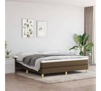 Cadre de lit sans matelas marron foncé 160x200 cm tissu Marron foncé G