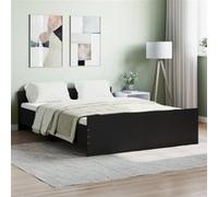 vidaXL Cadre de lit 3203783 sans matelas Noir 140x190 cm