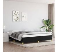 vidaXL Cadre de Lit Noir 200x200 cm Tissu