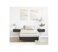 vidaXL Cadre de lit sans matelas noir 75x190 cm bois ingénierie, meuble de chambre à coucher, sommier, lit simple, lit, 861094 Noir