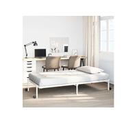 vidaXL Cadre de lit sans matelas pliable blanc 90x200 cm acier, cadre de lit en métal, cadre de lit pliable, sommier, cadre 4103967 Blanc