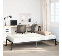 vidaXL Cadre de lit simple pliable sans matelas 107x203 cm acier noir - sommier