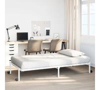 vidaXL Cadre de lit pliable 4103970 sans matelas 107x203 cm acier blanc