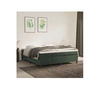 Cadre de lit sans matelas vert foncé 160x200 cm velours vert foncé G