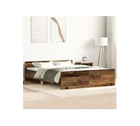 vidaXL Cadre de lit sans matelas vieux bois 140x200 cm bois ingénierie