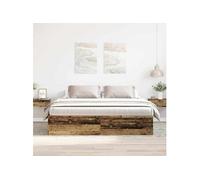 vidaXL Cadre de lit sans matelas vieux bois 180x200 cm bois ingénierie 3328861 Marron