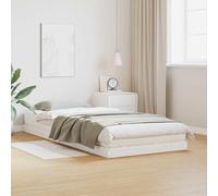 Cadre de lit simple avec sommier à lattes - Cadre de lit au sol Blanc 90 x 220 cm Pin massif - Lits classiques FR3141141 1parcel