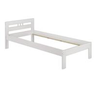 Cadre de lit simple en pin blanc 90x190 jolie tête de lit, sans sommier ni matelas 60.64-09-190WoR
