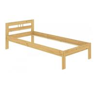 Cadre de lit simple en pin naturel 100x200 jolie tête de lit, sans sommier ni matelas 60.64-10oR