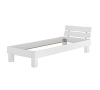 Cadre de lit simple moderne en hêtre massif blanc extra grand 90x220 sans literie 60.86-09-220WoR