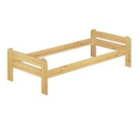 Cadre de lit simple pin massif naturel 90x200, design classique sans literie 60.39-09oR