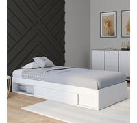 IDMarket - Cadre de lit simple Salem avec rangement et sommier 90 x 190 cm blanc