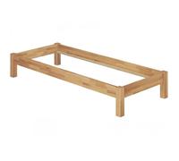 Cadre de lit simple style futon en hêtre naturel 100x200 structure de lit sans literie 60.84-10oR