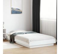 vidaXL Cadre de lit 140x190 cm Blanc bois d'ingénierie - Sommier à lattes, sans matelas