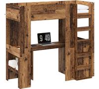 Cadre de lit superposé avec bureau Bois ancien 75 x 190 cm