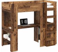 Cadre de lit superposé avec bureau Bois ancien 80 x 200 cm