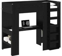 Cadre de lit superposé avec bureau Chêne noir 90 x 190 cm