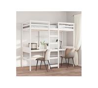 Cadre de lit superposé sans matelas blanc 80x200 cm pin massif, cadre de lit mezzanine, cadre de lit de cabine, cadre 3308545