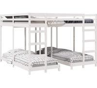 Cadre de lit superposé triple Blanc 200 x 200 cm Pin massif