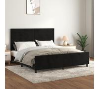 Cadre de lit Velours Noir 180x200 avec Tete de reglable sans Matelas sommier a Lattes renforce lit Plateforme Chambre Adulte Confortable Soutien Dos Dossier Moelleux Pieds Design Moderne Luxueux