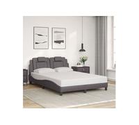 Cadre de Lit Viana sans Matelas, Lit Rembourré avec Coussin, Lit Double, Lit Adulte Chambre, Moderne, Gris 140x200 cm 3208099