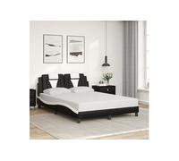 Cadre de Lit Viana sans Matelas, Lit Rembourré avec Coussin, Lit Double, Lit Adulte Chambre, Moderne, Noir et Blanc 3208101
